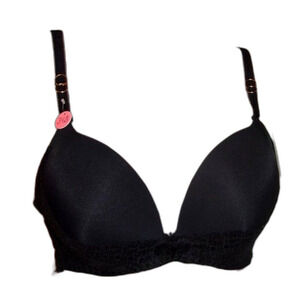 Youmita Black Lace Soft Cup Demi 40C Bra NWT